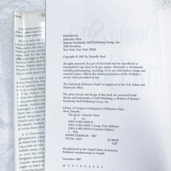 Danielle Steel, The Ghost, Hardcover, Limited Edition, Large Print, 1997 - Picture 4 of 4